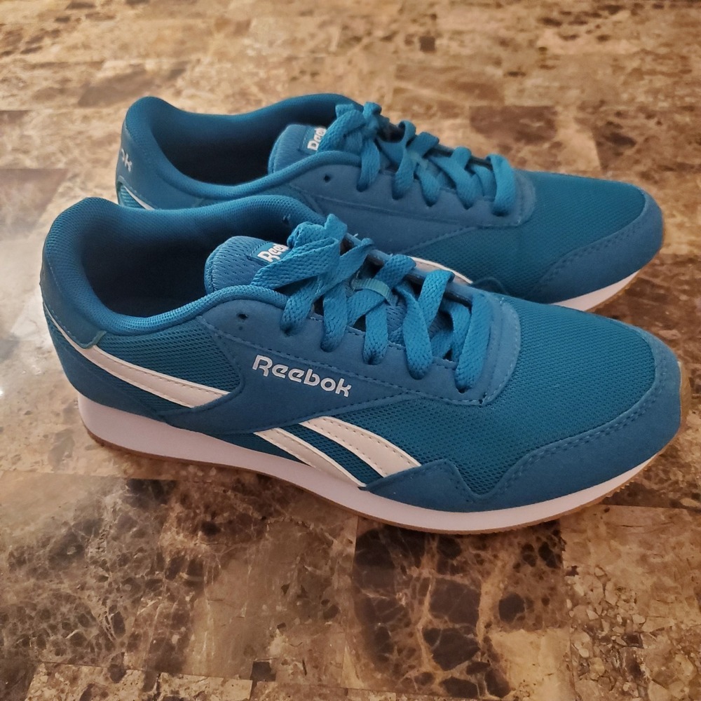 Reebok Women's shoes Turquoise Aqua Classic‎ Sneaker Sz 6 low top Vtg Retro Look
